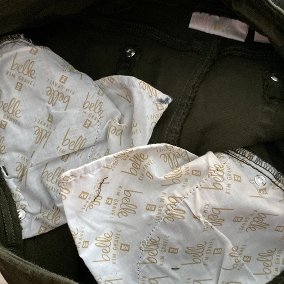 Bell by Kim Gravel tripe luxe twill jeans Camo pull on high rise military 16T - Picture 12 of 16